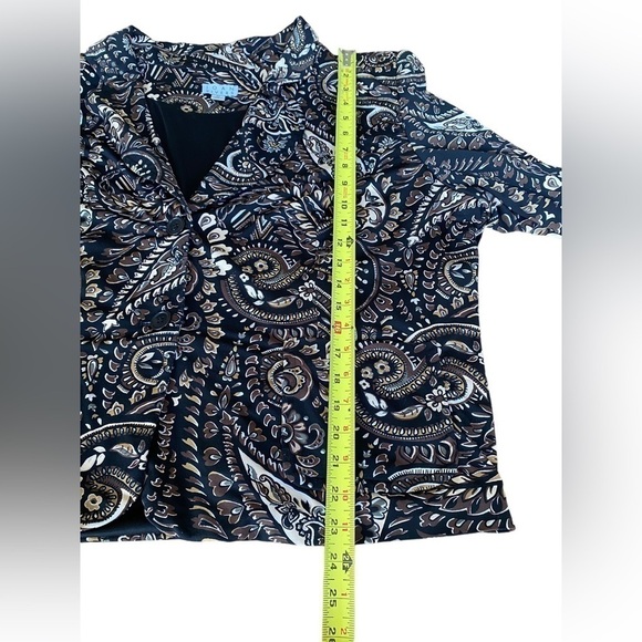 JOAN RIVERS Collared Paisley Brown & Black Women's Lined Button Up Blazer Sz. 2X - Picture 9 of 10